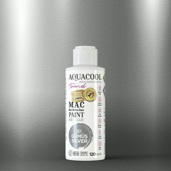 AquaCool Trend M.A.C Hobi Boyası Metalik Boya 120 ml + - 1