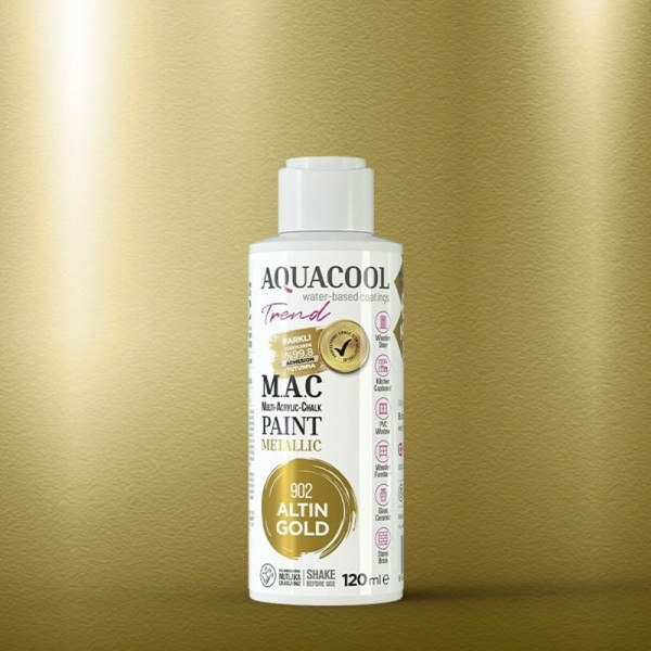 AquaCool Trend M.A.C Hobi Boyası Metalik Boya 120 ml + - 2