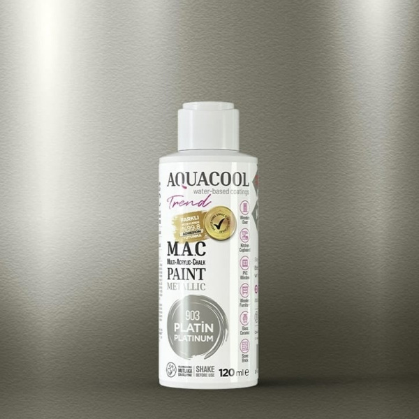 AquaCool Trend M.A.C Hobi Boyası Metalik Boya 120 ml + - 3