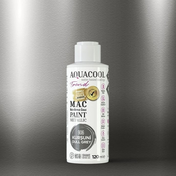 AquaCool Trend M.A.C Hobi Boyası Metalik Boya 120 ml + - 7