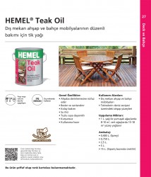 HEMEL TEAK OİL YAĞ TEAK YAĞI 0,75 LT - Thumbnail