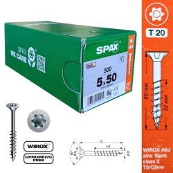 SPAX - SPAX SUNTA VİDASI 5,0 x 50 TORK HAVŞA BAŞLI WİROX KAPLAMA 500 LÜK KUTU YARIM DİŞ T20