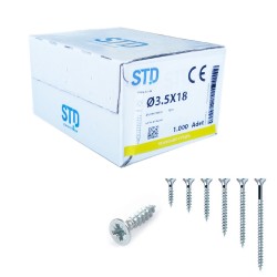 STD - STD SUNTA VİDASI 3,5 x 18 YHB 1000 LİK KUTU TAM DİŞ