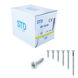 STD - STD SUNTA VİDASI 3,5 x 20 YHB 1000 LİK KUTU TAM DİŞ