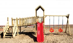 SZN Oyun Parkı İki Kuleli Çocuk Parkı OG02 685 Cm x 375 Cm x 305 Cm Emprenyeli - Thumbnail