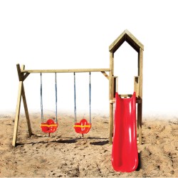 SZN Oyun Parkı Tek Kuleli Çocuk Parkı OG01 405 Cm x 420 Cm x 305 Cm Emprenyeli - Thumbnail