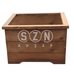 SZN - SZN Saksı 9 x 2 SA04 40 Cm x 40 Cm x 30 Cm Emprenyeli 3 Sıra