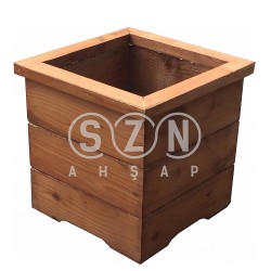 SZN - SZN Saksı 9 x 2 SA07 25 Cm x 25 Cm x 30 Cm Emprenyeli 3 Sıra