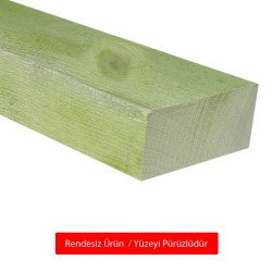 SZN Wood - Ahşap Düz Profil 9,5 x 4,5 Cm LADİN Yeşil Emprenyeli RENDESİZ