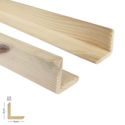 SZN Wood - Ahşap L Profil 4,0 x 4,0 Cm LADİN RENDELİ