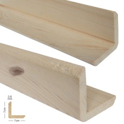 SZN Wood - SZN Wood Ahşap L Profil 7,0 x 7,0 Cm LADİN RENDELİ