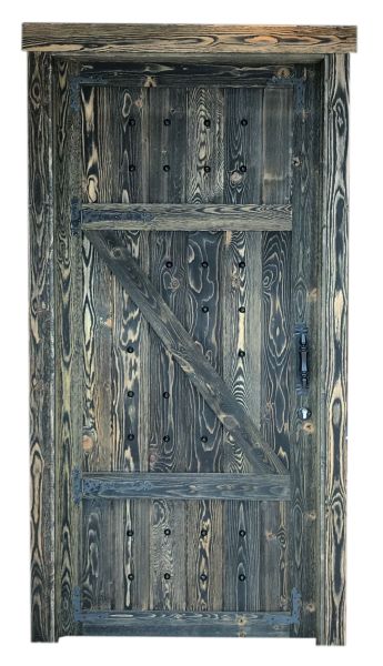 SZN Wood Antik Kapı E-001 W06-Black Ladin 203 x 90 x 14 cm Eskitme SAĞ
