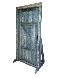 SZN Wood Antik Kapı E-001 W06-Black Ladin 203 x 90 x 14 cm Eskitme SAĞ - Thumbnail