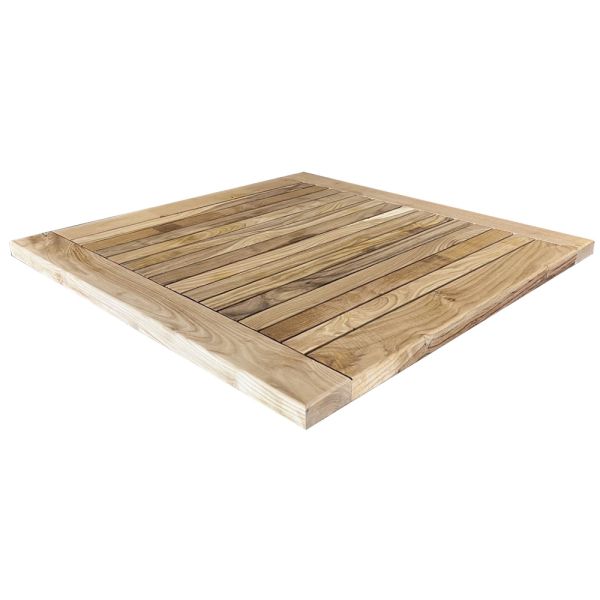 SZN Wood Bahçe Masa Tablası Kestane Frame 4 Kenar Düz Natural Teak Oil -- --   x   x 3,5 cm +