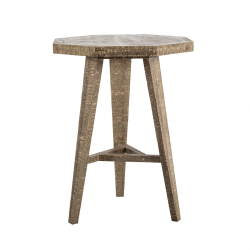 SZN Wood Bar Masa Ladin Testere İzli Ganita Sekizgen Patina -- Ultra Mat -- 87 x 87 x 107 cm - SZN Wood