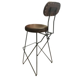 SZN Wood Bar Sandalyesi Biss Yuvarlak Özel Renk Siyah - 75cm Oturum 48x48x113cm   - Thumbnail