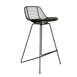 SZN Wood Bar Sandalyesi Bura Mini - - Siyah Siyah 65cm Oturum 45x47x88cm   - SZN Wood