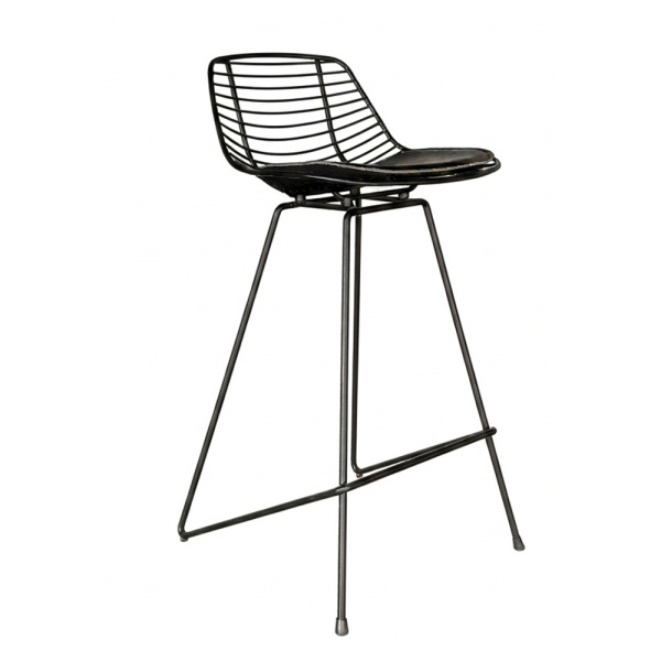 SZN Wood Bar Sandalyesi Bura Mini - - Siyah Siyah 65cm Oturum 45x47x88cm   - 1