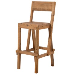 SZN Wood - SZN Wood Bar Sandalyesi Sotka - - - Ağartma 75cm Oturum 47x52x110cm Ladin Yaşlandırma