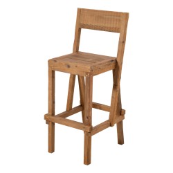 SZN Wood Bar Sandalyesi Sotka - - - Ağartma 75cm Oturum 47x52x110cm Ladin Yaşlandırma - Thumbnail