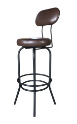 SZN Wood Bar Sandalyesi Tess Döşemeli Özel Renk Siyah - 75cm Oturum 36x36x110cm - Thumbnail