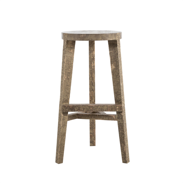 SZN Wood Bar Taburesi Ganita Ladin Testere İzli - - Patina 75cm Oturum 40x40x75cm   - 1