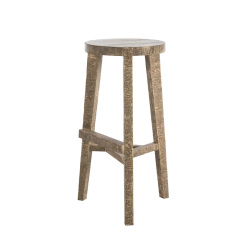 SZN Wood Bar Taburesi Ganita Ladin Testere İzli - - Patina 75cm Oturum 40x40x75cm   - 2