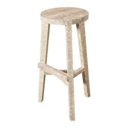 SZN Wood Bar Taburesi Ganita Ladin Testere İzli - - Patina 75cm Oturum 40x40x75cm   - 3