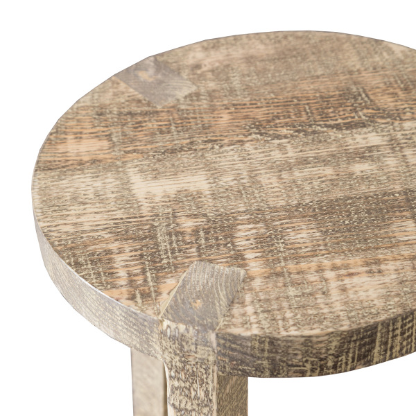 SZN Wood Bar Taburesi Ganita Ladin Testere İzli - - Patina 75cm Oturum 40x40x75cm   - 5