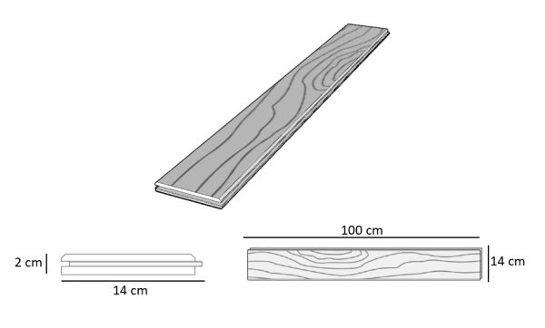 SZN Wood Eskitme Ahşap Lambri Pahlı Kafa Kanallı Ladin 99 x 14 x 2,0 Cm SZN-01-Black