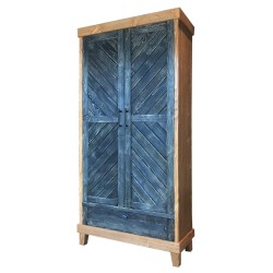 SZN Wood Gardrop Moiso Ladin Eskitme Ahşap SZN51-Teak 100 cm x 40 cm x 206 cm - Thumbnail