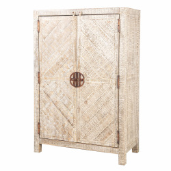 SZN Wood İçki Dolabı Ganita Ladin Testere İzli Patina 100 x 50 x 151 cm Çapraz - 2