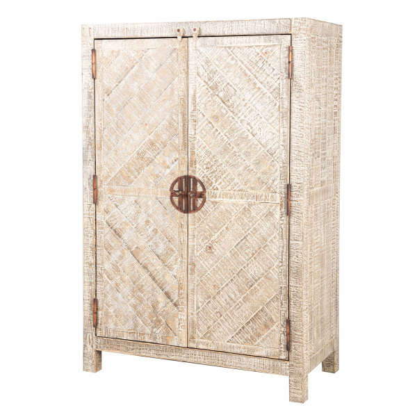 SZN Wood İçki Dolabı Ganita Ladin Testere İzli Patina 100 x 50 x 151 cm Çapraz - 2