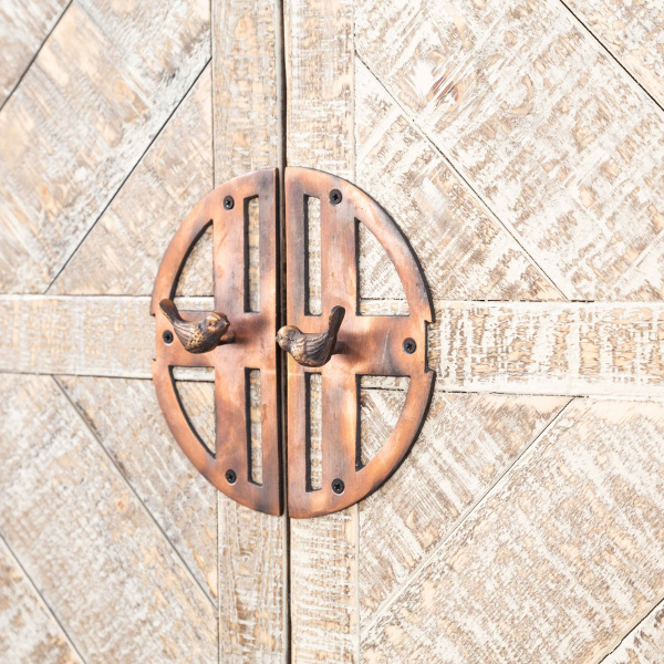 SZN Wood İçki Dolabı Ganita Ladin Testere İzli Patina 100 x 50 x 151 cm Çapraz - 4