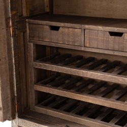 SZN Wood İçki Dolabı Ganita Ladin Testere İzli Patina 100 x 50 x 151 cm Çapraz - 5