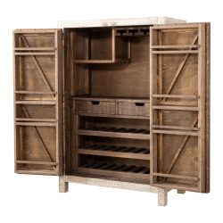 SZN Wood İçki Dolabı Ganita Ladin Testere İzli Patina 100 x 50 x 151 cm Çapraz - 6