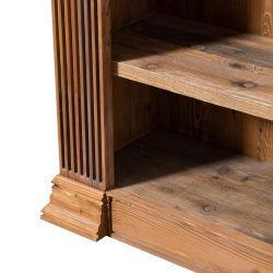 SZN Wood Kitaplık Kingo Ladin Eskitme Ağartma 130 x 45 x 200 cm Oymalı - 3