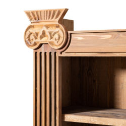 SZN Wood Kitaplık Kingo Ladin Eskitme Ağartma 130 x 45 x 200 cm Oymalı - 4