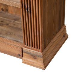 SZN Wood Kitaplık Kingo Ladin Eskitme Ağartma 130 x 45 x 200 cm Oymalı - 5