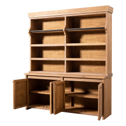 SZN Wood Kitaplık Rose Kestane Eskitme Patina 195 x 48 x 220 cm Merdivenli - 3