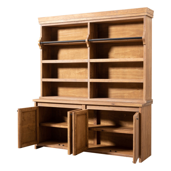 SZN Wood Kitaplık Rose Kestane Eskitme Patina 195 x 48 x 220 cm Merdivenli - 3