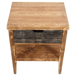 SZN Wood Komodin Moiso Ladin Eskitme Ahşap SZN51-Teak 50 cm x 40 cm x 60 cm - 2