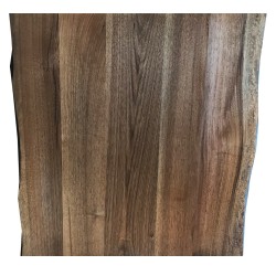 SZN Wood - SZN Wood Kütük Masa Ceviz Geniş Ekli 2 Kenar Sulama -- W01-Dark Oak -- -- 70 x 70 x 5.1 cm