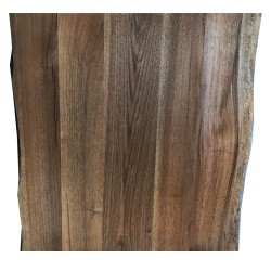 SZN Wood - SZN Wood Kütük Masa Ceviz Geniş Ekli 2 Kenar Sulama -- W01-Dark Oak -- -- 70 x 70 x 5,1 cm