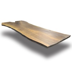 SZN Wood - SZN Wood Kütük Masa Ceviz Tek Parça 2 Kenar Sulama -- W01-Dark Oak -- -- 263 x 86 x 5,0 cm