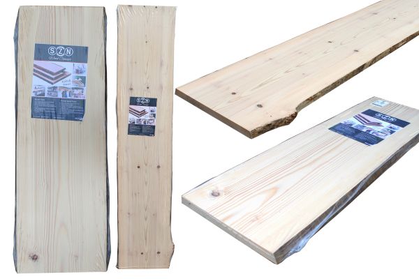 SZN Wood Kütük Raf Ladin-Göknar 2 Kenar Sulama ( Genişlik 15-19cm Kalınlık 3cm )