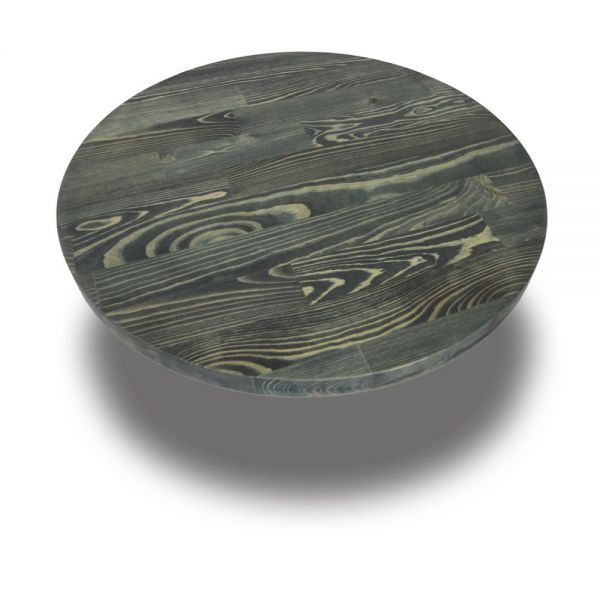 SZN Wood Kütük Sehpa Çam Panel Tek Parça Düz Yuvarlak -- W07-Oil Green -- -- 55 x 55 x 3.0 cm