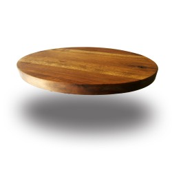 SZN Wood - SZN Wood Kütük Sehpa Ceviz Geniş Ekli Düz Yuvarlak -- W01-Dark Oak -- -- 60 x 60 x 5,5 cm