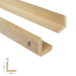 SZN Wood - Ahşap L Profil 2,0 x 2,0 Cm LADİN SİLİNMİŞ