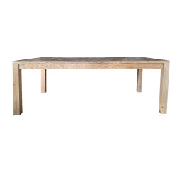 SZN Wood Masa Kestane Eskitme Game 4 Kenar Düz Beyaz Patina -- Ultra Mat -- 208 x 110 x 78 cm - 2